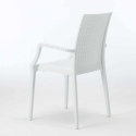 Vierkante salontafel wit 90x90 cm met stalen onderstel en 4 gekleurde stoelen Bistrot Arm Love Afmetingen