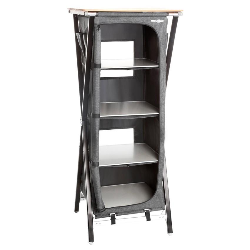 Brunner Mercury Cross HS SQ multifunctionele campingkast 4 vakken houten blad Aanbieding