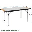 Opvouwbare campingtafel aluminium blad hout 146x70 Quadra Tropic 6 Brunner Keuze