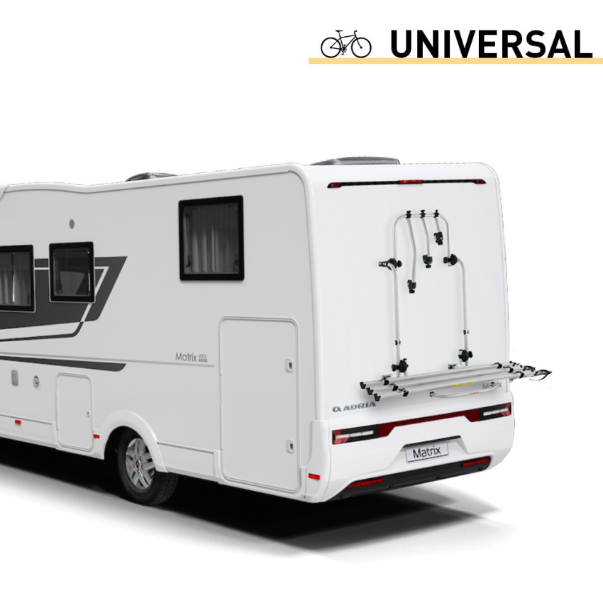 Universeel fietsrek voor 3 fietsen, verstelbaar h47-87cm Bici Ok Camper Aanbieding Universeel fietsrek voor 3 fietsen, verstelbaar h47-87cm Bici Ok Camper Aanbieding