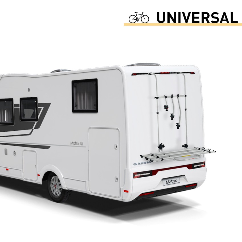 Porte-vélos arrière pour 3 vélos réglable H95-140cm Bici Ok Camper Promotion Porte-vélos arrière pour 3 vélos réglable H95-140cm Bici Ok Camper Promotion