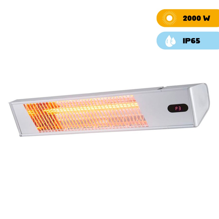 Infrarood terrasverwarmer WiFi voor buiten, tuin en bar Caldo Ira Inox 2000W Aanbieding Infrarood terrasverwarmer WiFi voor buiten, tuin en bar Caldo Ira Inox 2000W Aanbieding