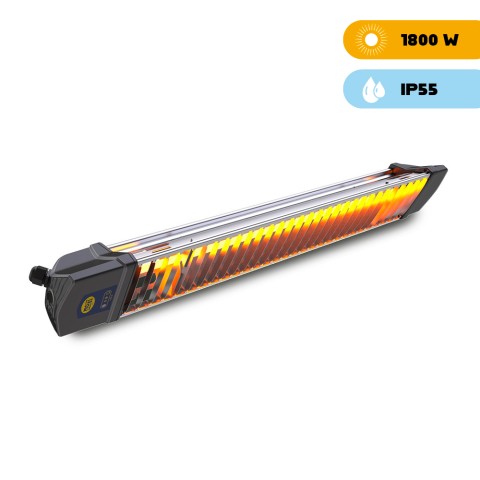 Infrarood Verwarming Binnen Buiten Afstandsbediening Schuko Stekker Iris 1800W Aanbieding