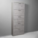 Hoge schoenenkast entree 5 deuren 15 paar schoenen grijs KimShoe 5SG Korting