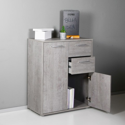 Meuble polyvalent avec tiroirs pour bureau ou salon 2 compartiments 2 tiroirs Ruj Promotion