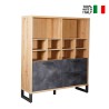 Bibliothèque style industriel avec 1 porte et 2 tiroirs pour salon ou bureau Cratfy Vente