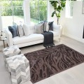 Tapis moderne rectangulaire marron motif zèbre Double MAR008 Promotion
