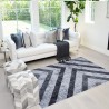 Moderne rechthoekige geometrische design tapijt grijs zwart Double GRI008 Aanbieding