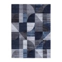 Tapis moderne design géométrique rectangulaire bleu gris Double BLU005 Vente