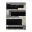 Tapis moderne design géométrique à poil court gris blanc noir GRI224 Vente
