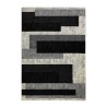 Tapis moderne à poils courts au design géométrique gris blanc noir GRI224 Vente