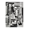 Tapis rectangulaire moderne noir blanc gris à motif abstrait GRI227 Vente