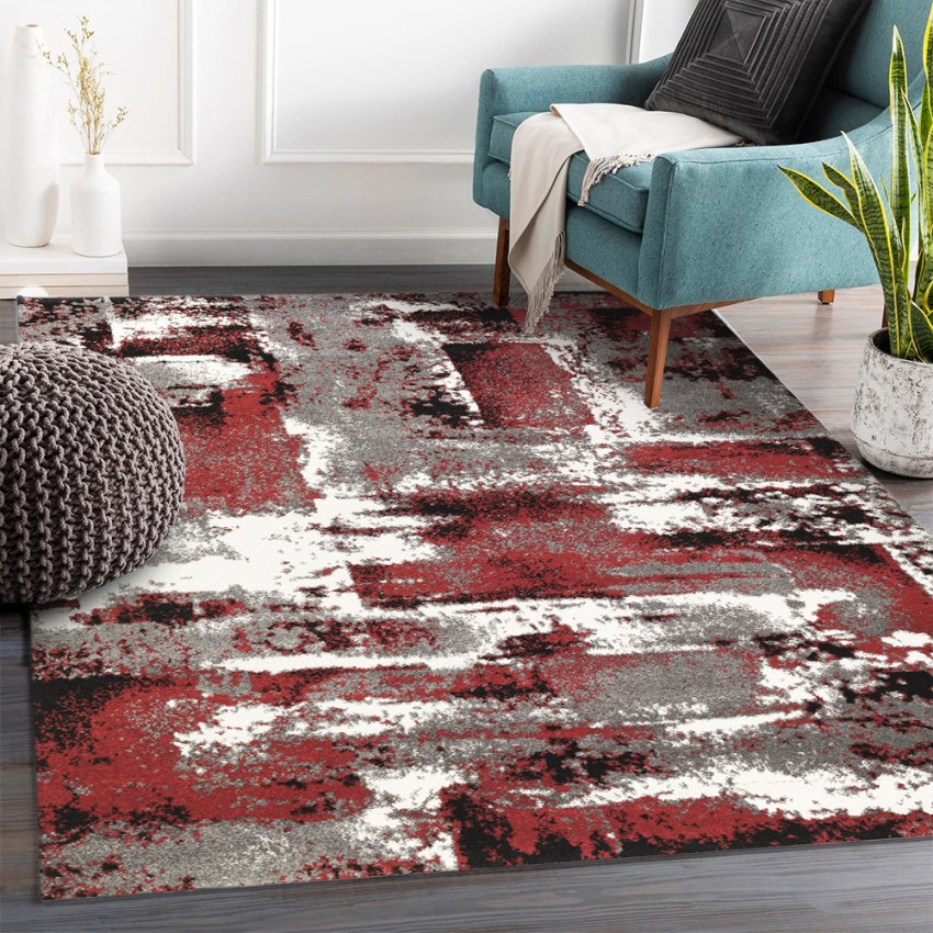 Moderne rechthoekige design tapijt kleurrijk rood grijs wit MUL439 Aanbieding Moderne rechthoekige design tapijt kleurrijk rood grijs wit MUL439 Aanbieding