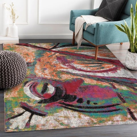 Moderne rechthoekige woonkamer tapijt, meerkleurig, korte pool MUL431 Aanbieding