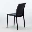 Vierkante zwarte salontafel 90x90 cm met 4 gekleurde stoelen Boheme Passion 