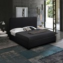 Lit une place et demi 120x190 en tissu avec sommier à lattes Zurich 