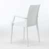 Rechthoekige salontafel wit 150x90 cm met stalen onderstel en 6 gekleurde stoelen Bistrot Arm Summerlife Afmetingen