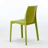 Rechthoekige tafel wit 90x90 cm met stalen onderstel en 4 gekleurde stoelen Rome Summerlife 