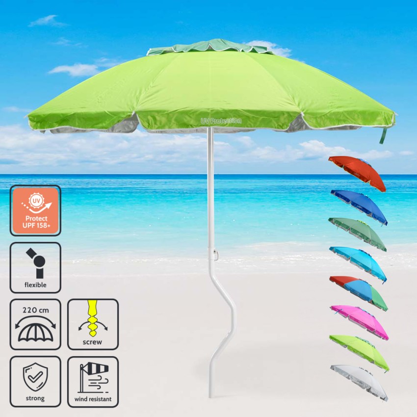 Parasol de plage léger visser protection uv GiraFacile 220 cm Apollo Caractéristiques Parasol de plage léger visser protection uv GiraFacile 220 cm Apollo Caractéristiques