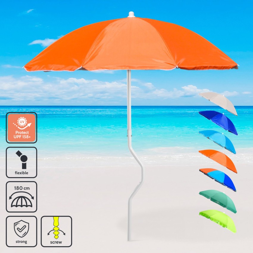 Antiwind UV-beschermende strandparasol 180 cm Girafacile Prometeo Model Antiwind UV-beschermende strandparasol 180 cm Girafacile Prometeo Model
