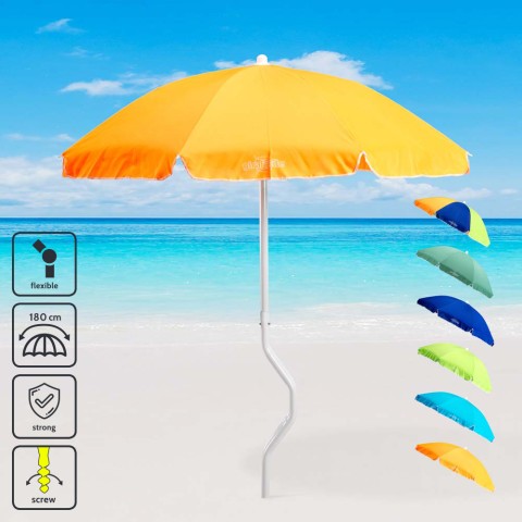 Parasol de plage 180 cm coton pêche GiraFacile Dioniso