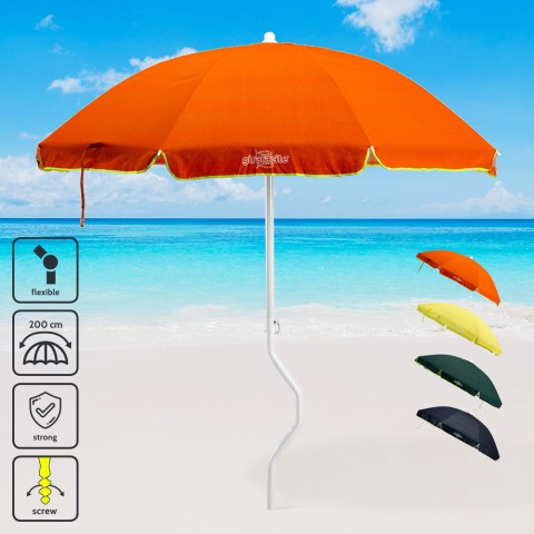 Parasol de plage GiraFacile 200 cm coton pêche Artemide