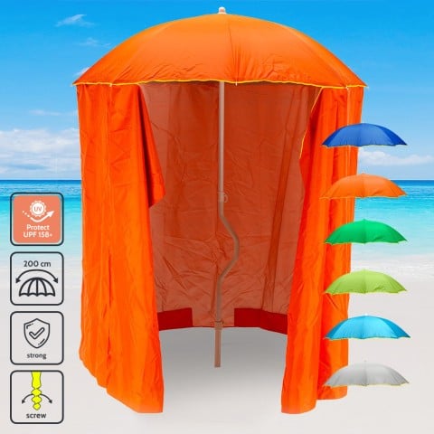Parasol de plage léger visser tente protection uv GiraFacile 200 cm Zeus Promotion