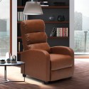 Fauteuil relax inclinable avec repose-pieds en similicuir Alice 