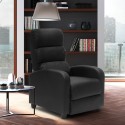 Fauteuil relax inclinable avec repose-pieds en similicuir Alice Offre