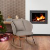 Moderne houten schommelstoel fauteuil met kussentje Houpa Aanbod