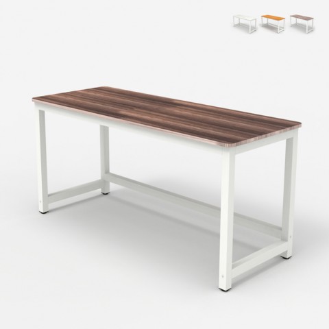 Modern rechthoekig wit houten bureau 120 x 60 cm Bridgewhite 120 Aanbieding