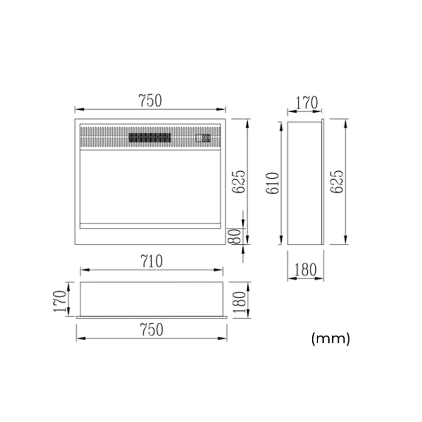 Cheminée électrique Chauffage Infrarouge Cheminée Poêle Autonome  1000w/1500w - LIVINGbasics®