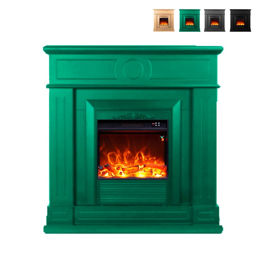 Cheminée électrique avec cadre en bois poêle basse consommation 1500W Lipari Remises Cheminée électrique avec cadre en bois poêle basse consommation 1500W Lipari Remises