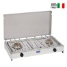 Réchaud à gaz de camping 2 brûleurs avec couvercle 5522G CF Parker Vente