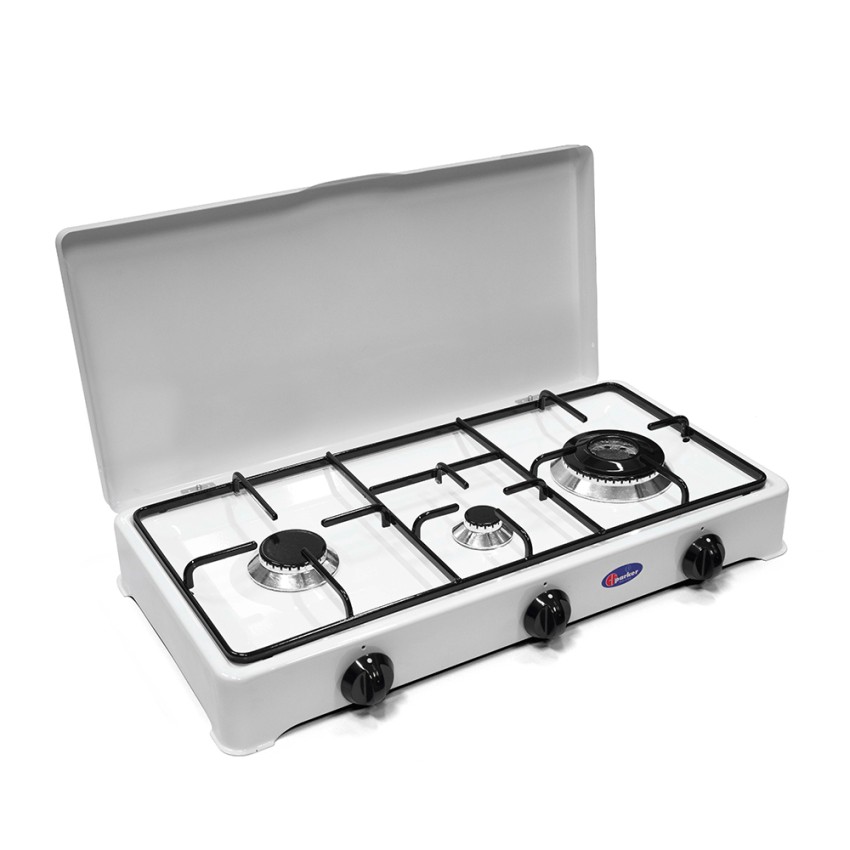 Réchaud de camping à gaz 3 brûleurs double couronne 5328BGP/C CF Parker Promotion