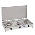 Réchaud à gaz portable camping 3 brûleurs avec couvercle 5523G CF Parker Promotion
