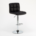 Tabouret de bar cuisine fixe pivotant réglable dossier repose-pied Atlanta 