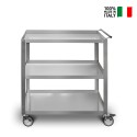 Chariot de cuisine professionnel en acier inoxydable 3 étagères Giorgio Parker Vente