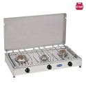 Réchaud à gaz portable camping 3 brûleurs avec couvercle 5523G CF Parker Remises