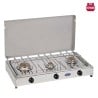 Réchaud à gaz portable camping 3 brûleurs avec couvercle 5523G CF Parker Remises