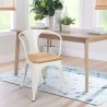 chaise de cuisine et bar style design industriel avec accoudoirs steel wood arm light Vente