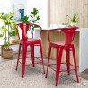 Metalen barkruk met rugleuning in industrieel design Steel Back Prijs