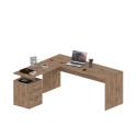 Bureau d'angle moderne en bois 3 tiroirs New Selina WD Offre