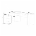 Bureau d'angle moderne en bois avec 3 tiroirs New Selina WD 
