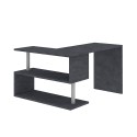 Bureau d'angle pivotant gris 2 étagères Volta RT Choix