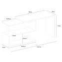 Bureau d'angle pivotant gris 2 étagères Volta RT 