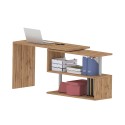Bureau design bureau d'angle pivotant bureau en bois 2 étagères Volta WD 