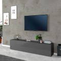 Moderne TV-meubel 180cm met 1 deur en 2 vakken grijs Note Low Aanbieding