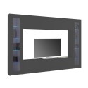 Moderne wandmeubel voor TV met zwevende kastjes en 2 vitrines Note Frame Aanbod