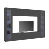 Moderne wandmeubel voor TV met zwevende kastjes en 2 vitrines Note Frame Aanbod